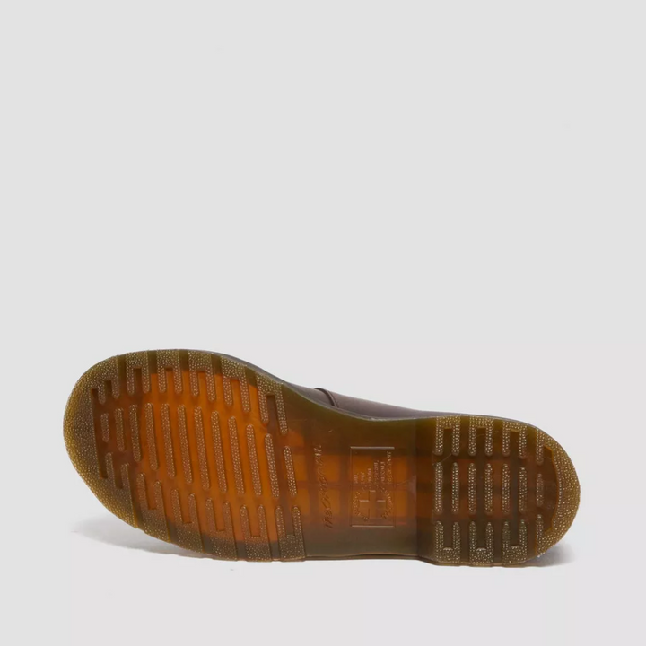 Side profile of women's edgy double buckle Mary Jane flats, emphasizing the dual strap & rounded toe.