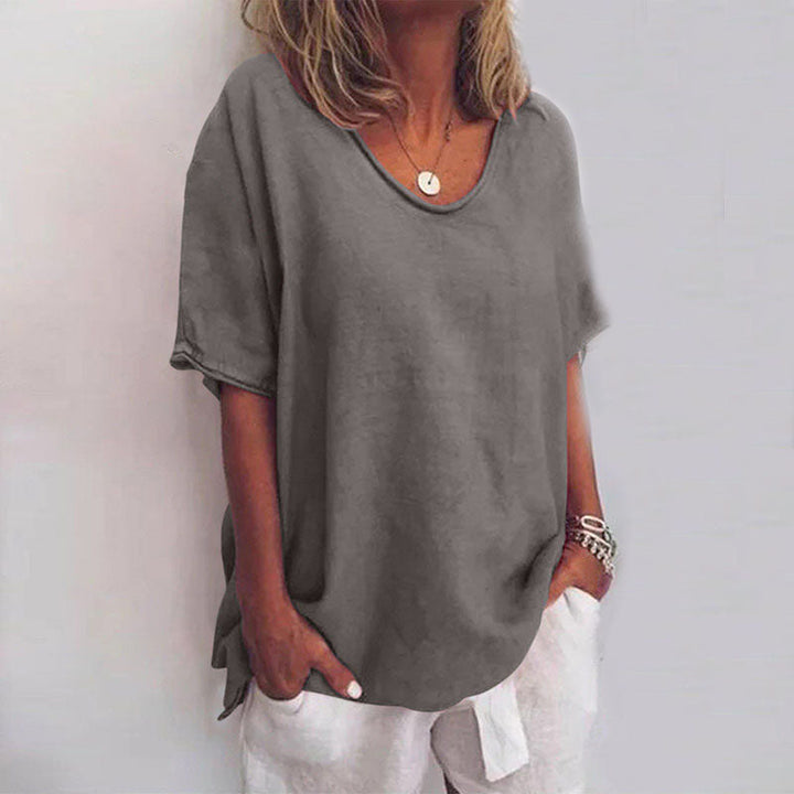 Comfortable women's blouse, modern style flowy fit. Perfect long sleeve top for ladies' everyday casual wear.