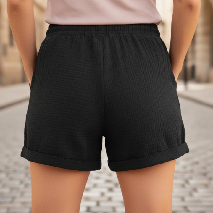 Relaxed fit women's casual shorts with an adjustable drawstring for ultimate summer comfort.