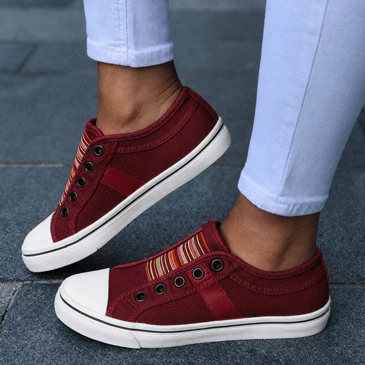Lightweight women's athletic casual slip-on sneakers. Breathable summer footwear with all-day cushioning for walking.
