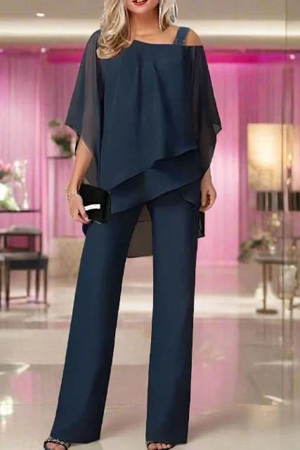 Versatile women's matching outfit, ideal for business casual or an elegant evening; effortless style.