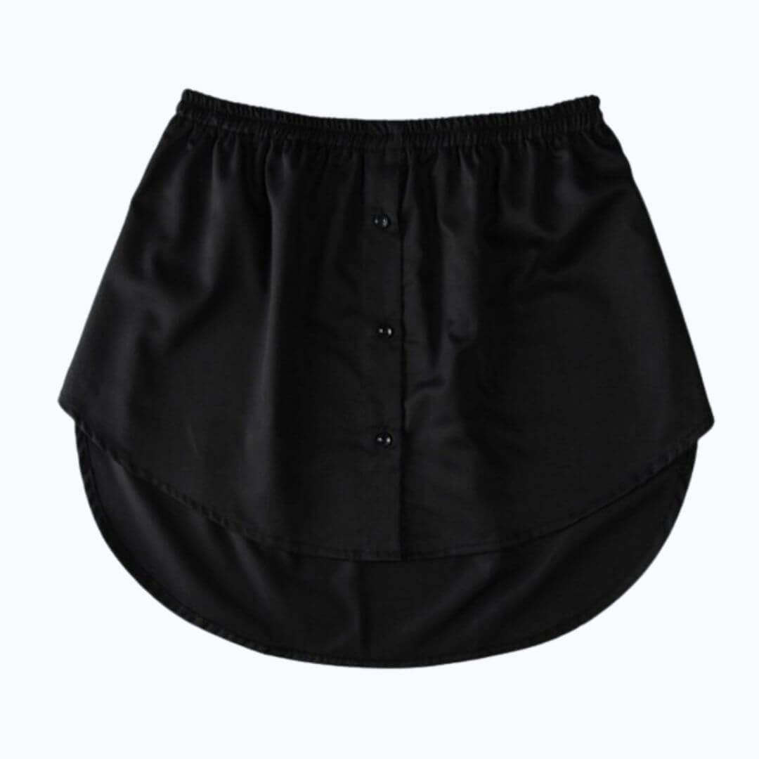 Striped women's shirt extender, elastic waist, a versatile accessory for layered looks.