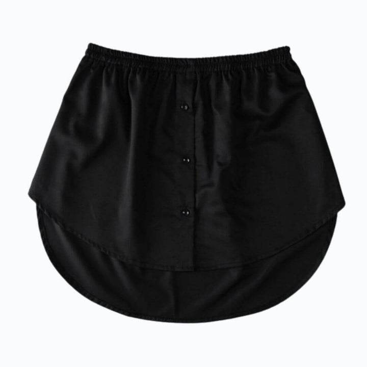 Striped women's shirt extender, elastic waist, a versatile accessory for layered looks.