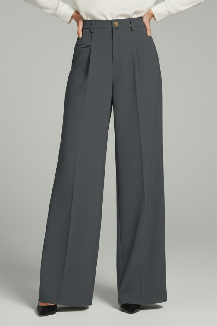 Chic wide-leg pleated palazzo pants for women, offering a comfortable and stylish everyday look.