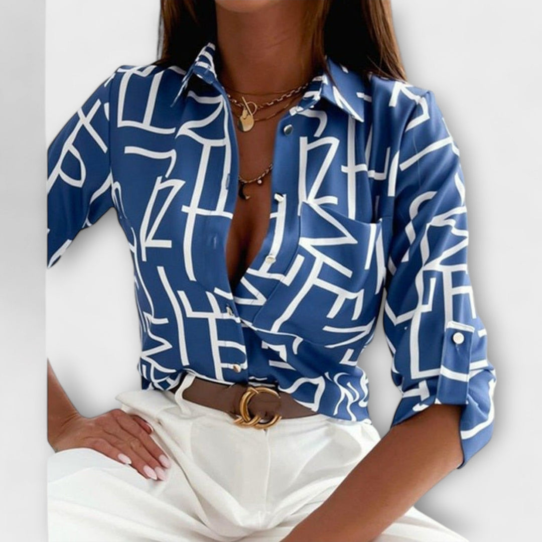 Soft fabric women's long sleeve blouse, comfortable & versatile for daily wear and office fashion.