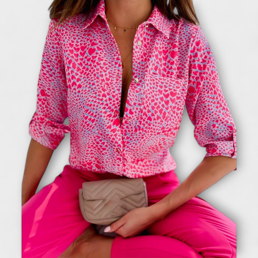 Casual chic women's versatile blouse with classic collar, comfortable long sleeve top for daily wear.