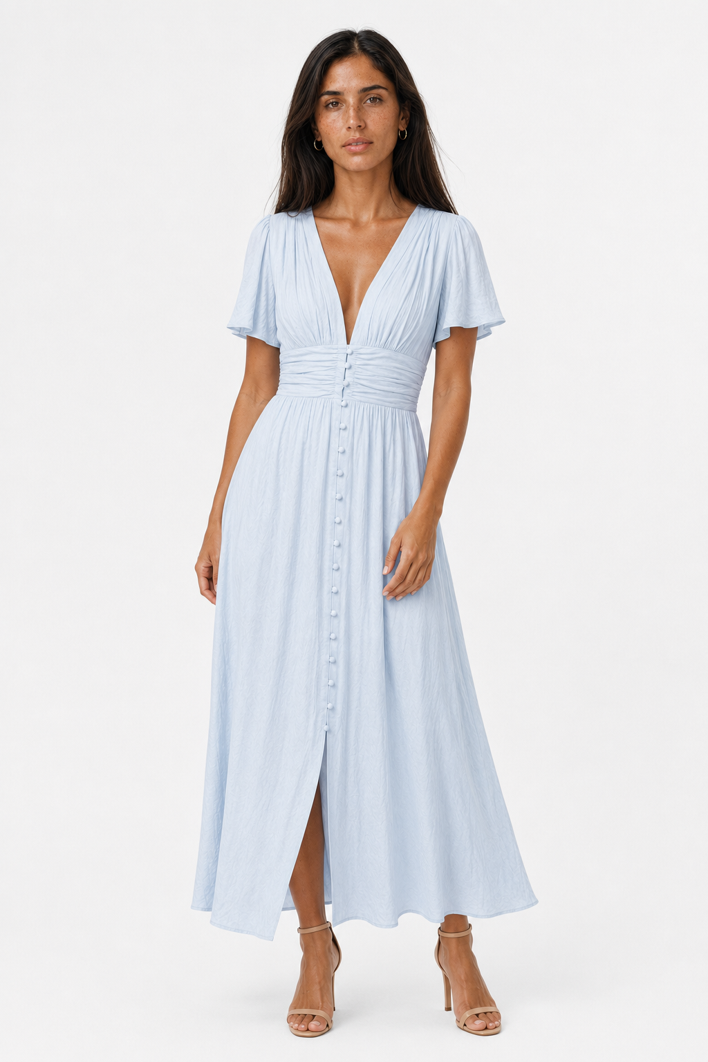 Women's puff sleeve long maxi dress, a chic and comfortable summer fashion statement.