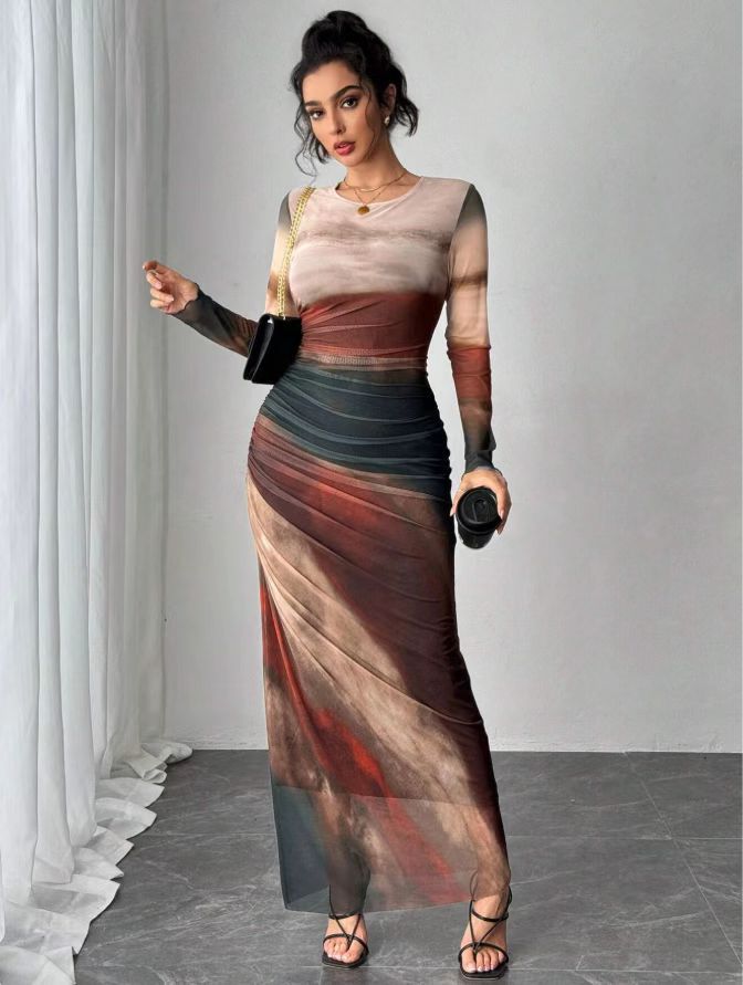 Chic long sleeve bodycon maxi dress for women, a stylish & elegant addition to your wardrobe.