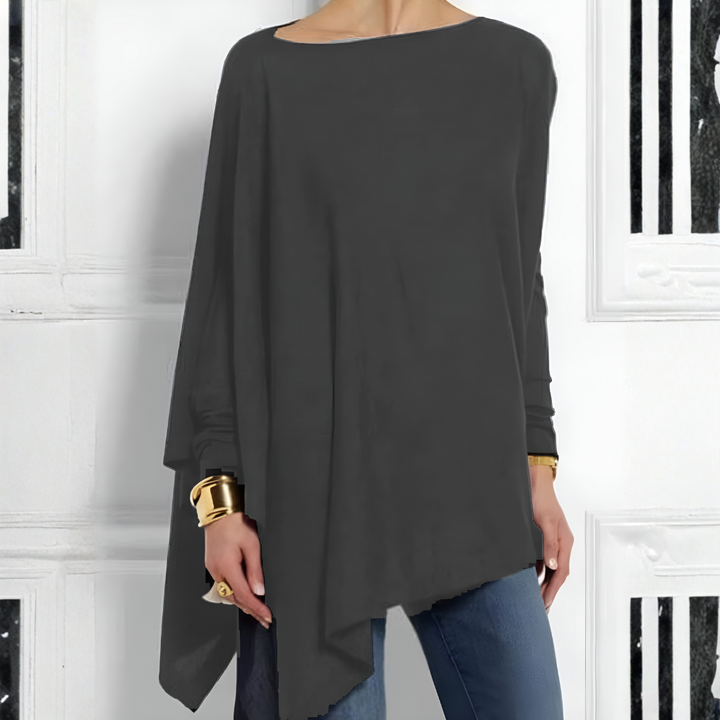 Elegant long sleeve top for women, soft versatile style, perfect for office, casual, and plus size fashion.