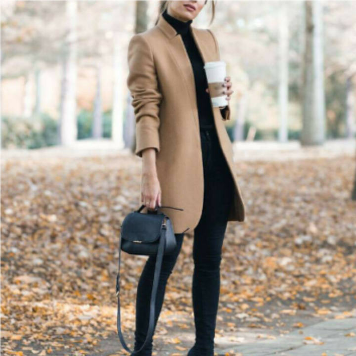 Sophisticated ladies' winter jacket with timeless design and button closure.