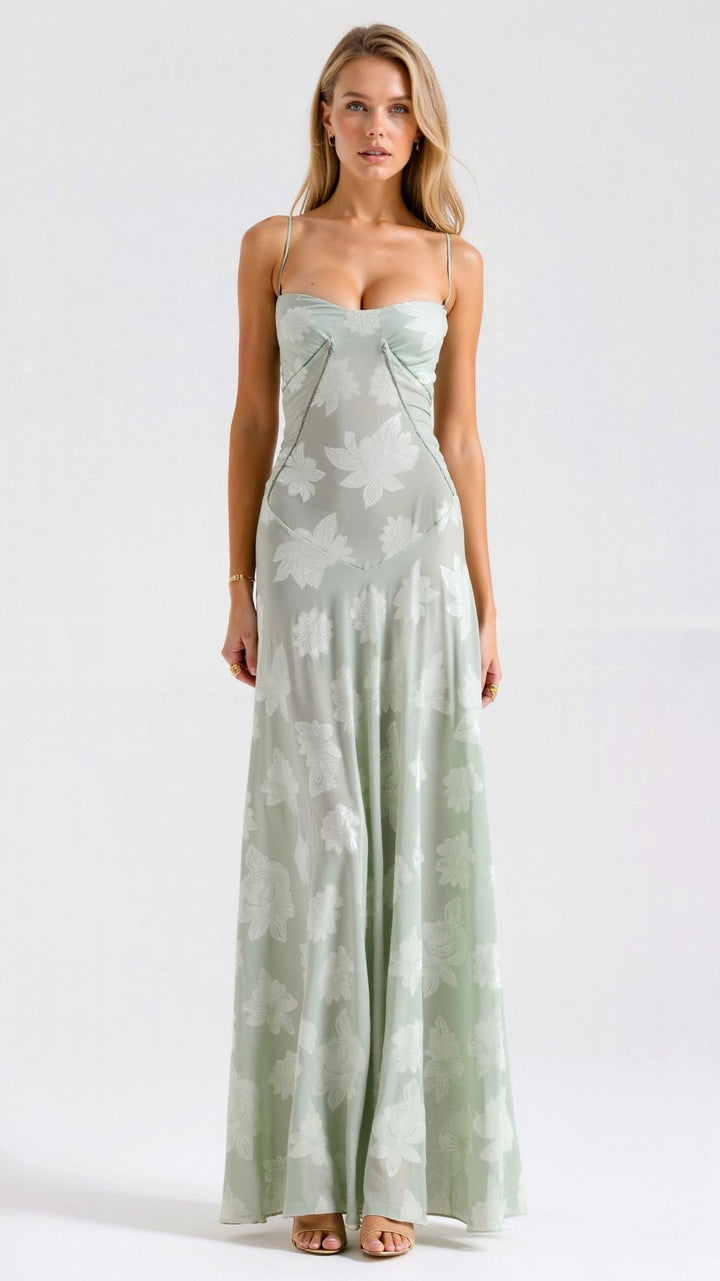 Stylish women's maxi dress for parties and special occasions, featuring a chic strap design.