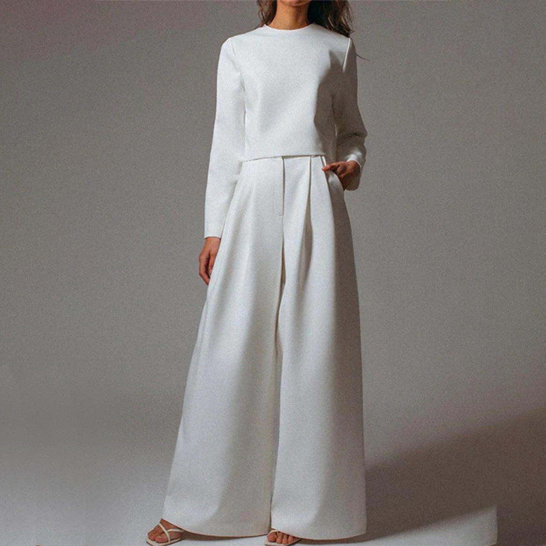 Versatile women's palazzo two-piece set, comfortable cotton for casual or travel fashion.