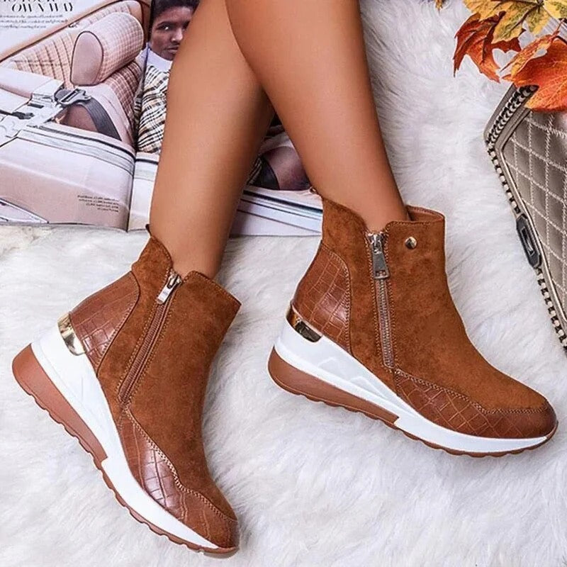 Versatile women's orthopedic ankle boots with easy wear design, providing superior comfort & support.