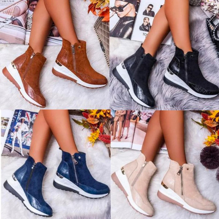 Comfortable women's orthopedic ankle boots with excellent foot support, ideal for long wear & healthy feet.