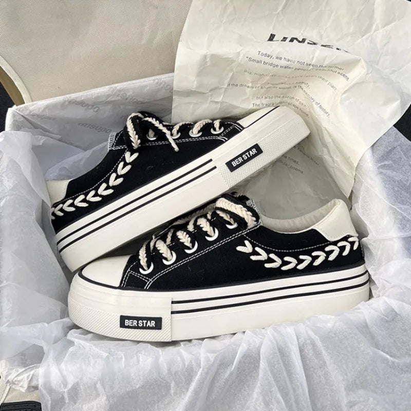 Chic women's chunky platform sneakers, white, boosting your casual footwear and fashion-forward look. All-day comfort.