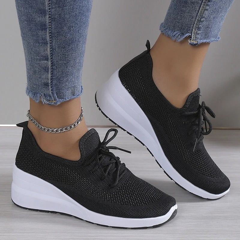 Elevated platform wedge sneakers for women, combining modern style with superior comfort and support.