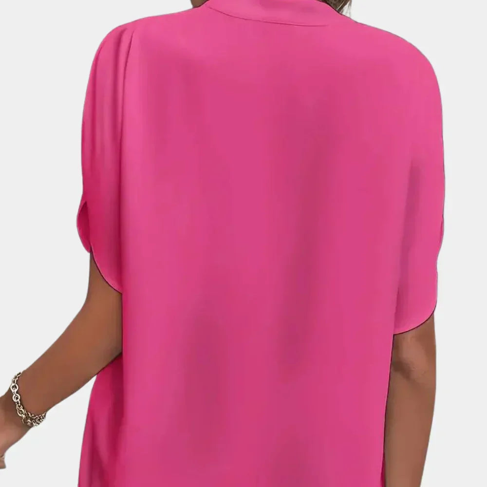 Ella women's airy summer blouse, a lightweight relaxed fit top for comfortable everyday and vacation wear.