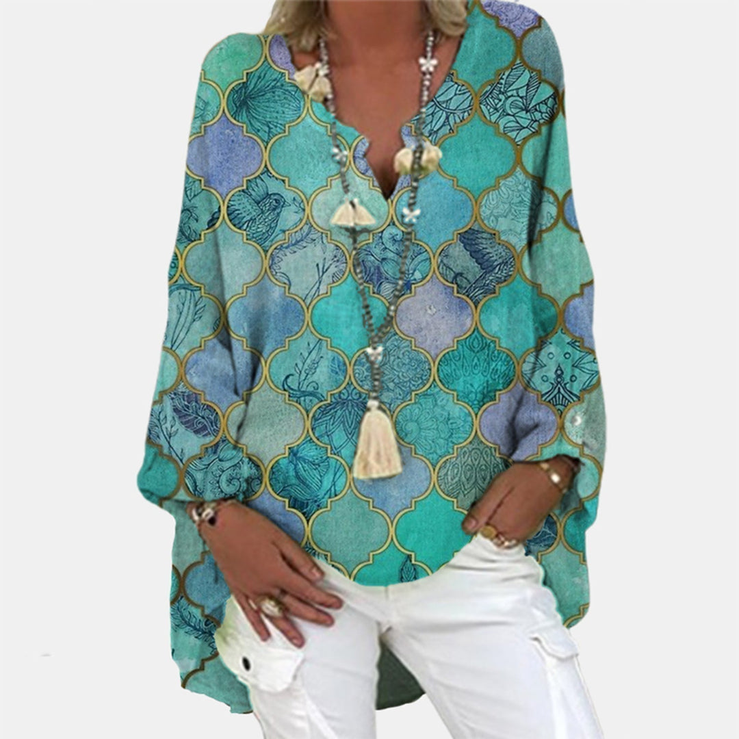 Breathable linen Elodie blouse, women's long sleeve top for elegant summer fashion.