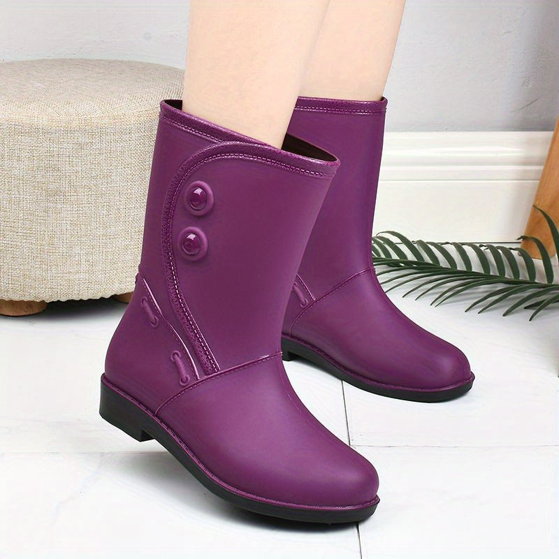 Chic women's Elora ankle rain boots, waterproof & non-slip, perfect for autumn wet weather.