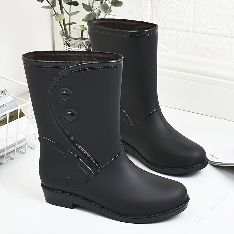 Durable women's Elora waterproof rain boots with non-slip sole, great for autumn & winter wet weather.