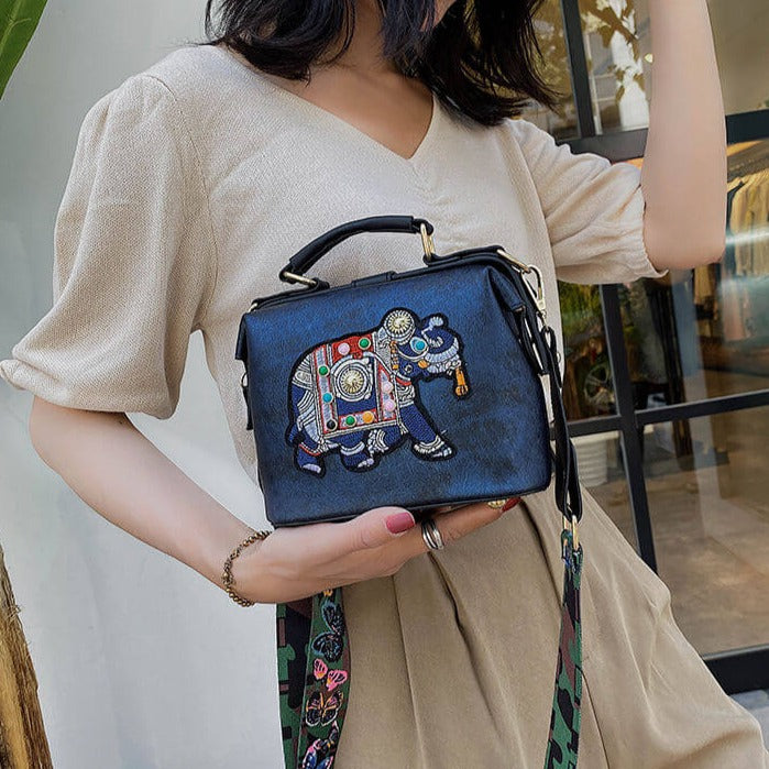 Embroidered mandala handbag for women, a stylish & lightweight bohemian daily accessory.