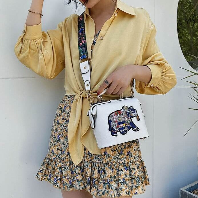 Daily women's shoulder bag: lightweight cotton with beautiful mandala embroidery, multi-use design.