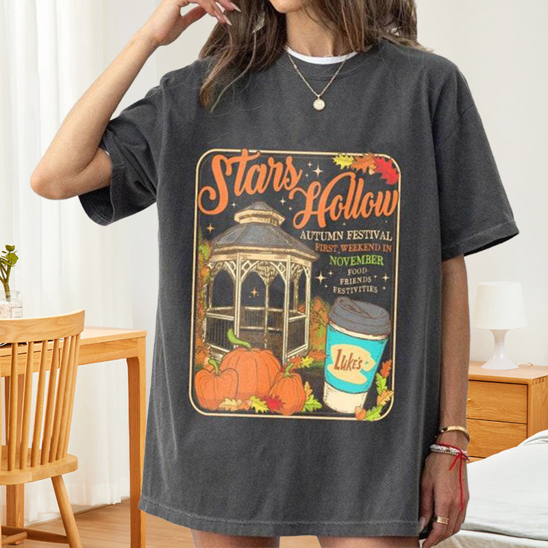 Back view of a woman wearing a navy essential cotton casual t-shirt, simple everyday fashion