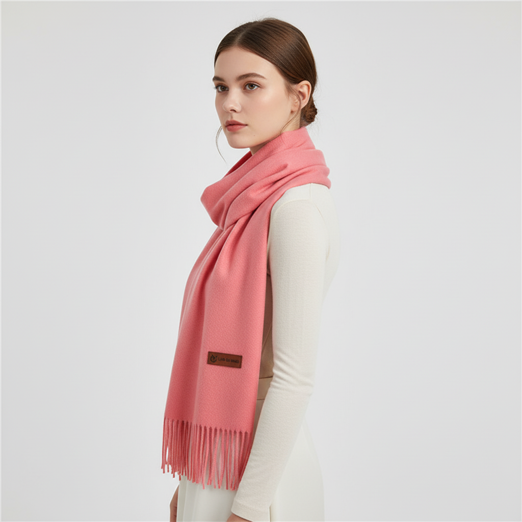 Warm women's extra large winter scarf, a soft fashion accessory for cozy comfort & elegant style in autumn.