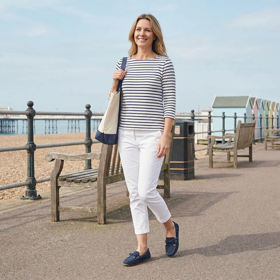 Comfortable extra wide women's loafers with memory foam padding for long wear.