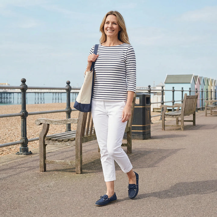Comfortable extra wide women's loafers with memory foam padding for long wear.