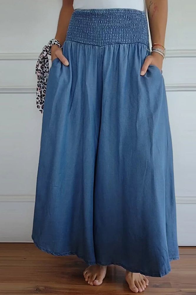 Comfortable women's A-line midi skirt. Flattering cut for casual everyday fashion or smart work attire.