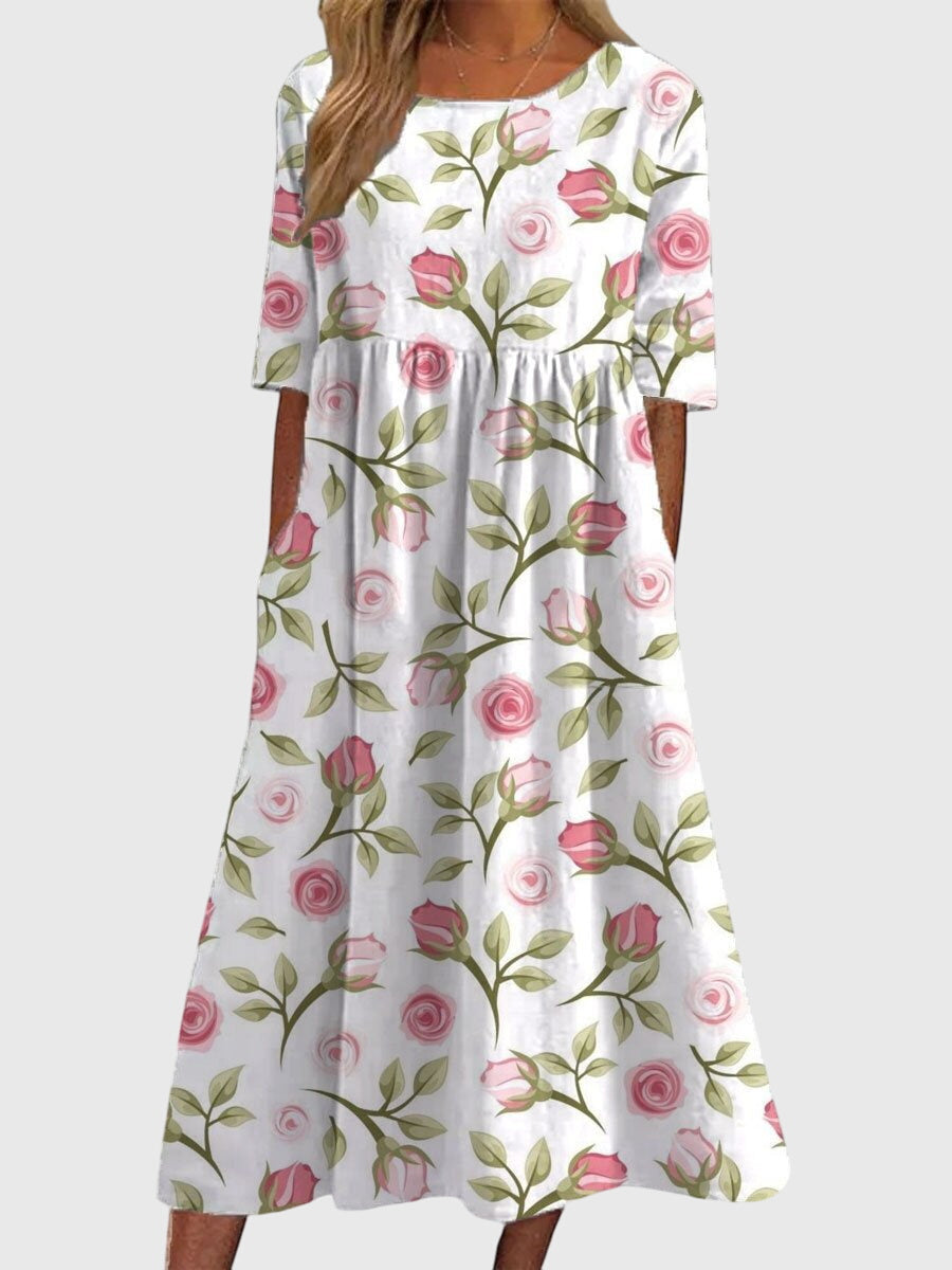 Stylish women's embroidered summer dress, a comfortable and elegant choice for sunny days.