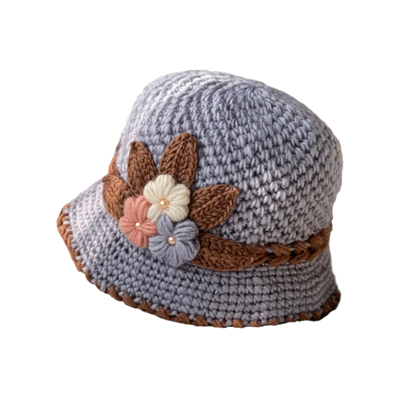 Floral knit wool beanie for women, a comfortable and stylish winter hat