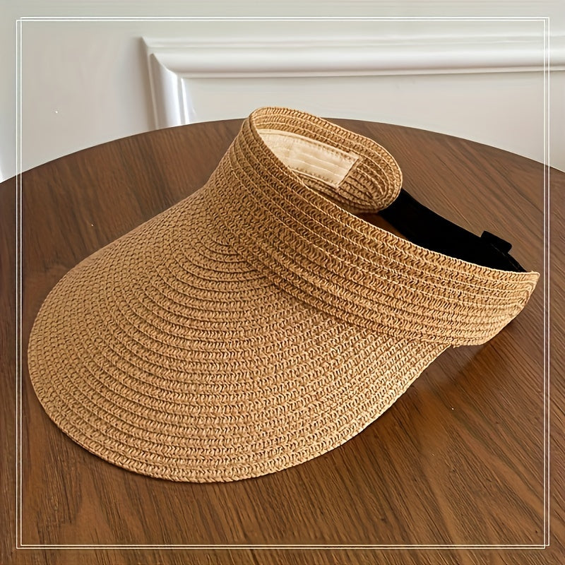 Lightweight women's foldable wide brim sun visor for ultimate UV protection. Perfect summer, beach, & travel hat.