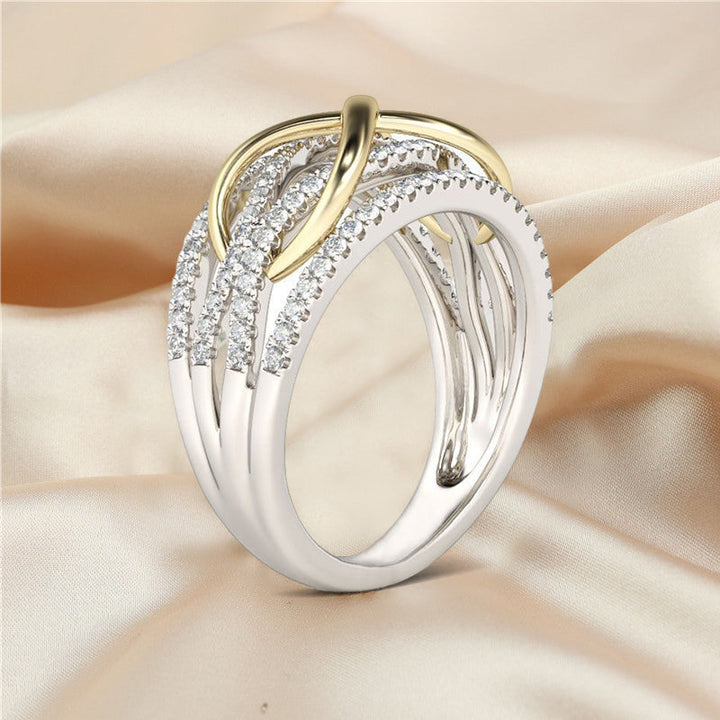 Delicate women's mother daughter ring with 'Forever Linked' inscription, embedded gemstone, perfect for gifting