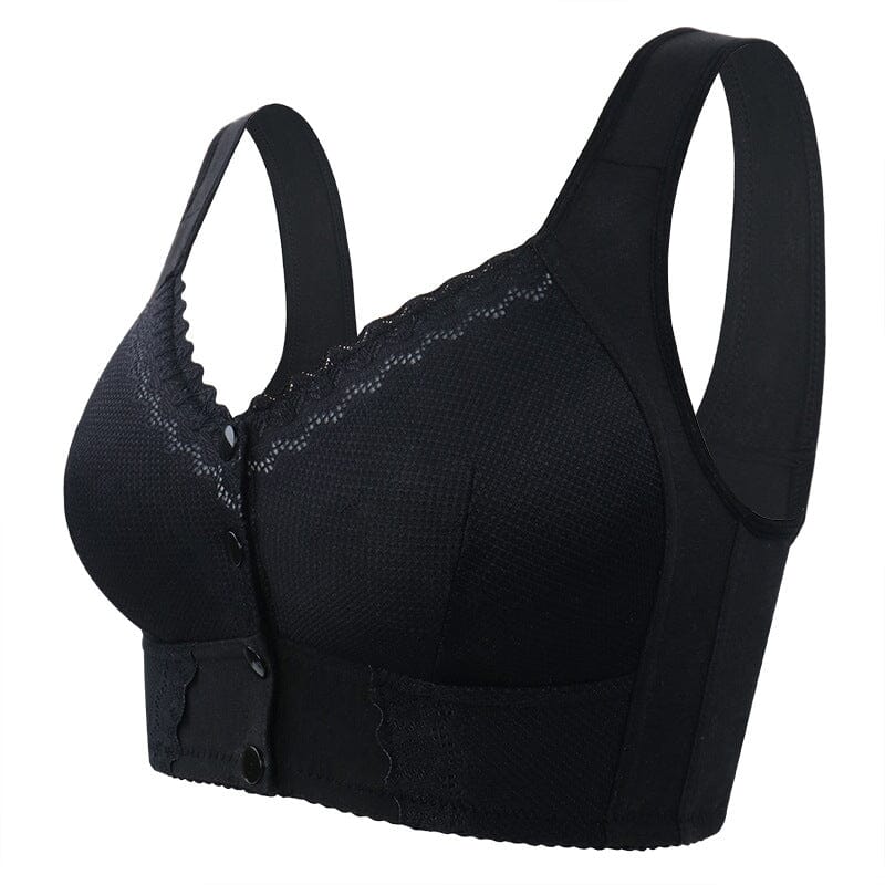 Everyday essentials: a women's front-closure breathable bra offering gentle support