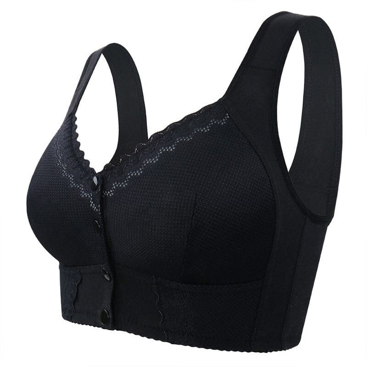 Everyday essentials: a women's front-closure breathable bra offering gentle support