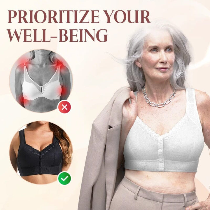 Supportive women's bra featuring front closure and breathable fabric, perfect for daily wear