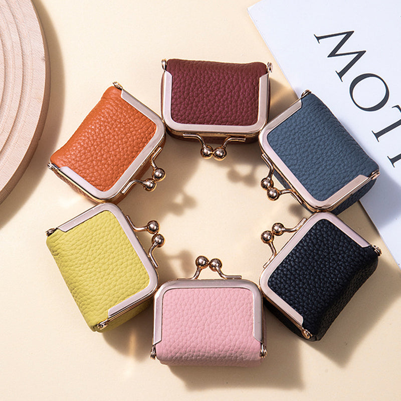 Women's Genuine Leather Mini Travel Jewelry Box, portable ring earring necklace organizer, fashion accessory storage.
