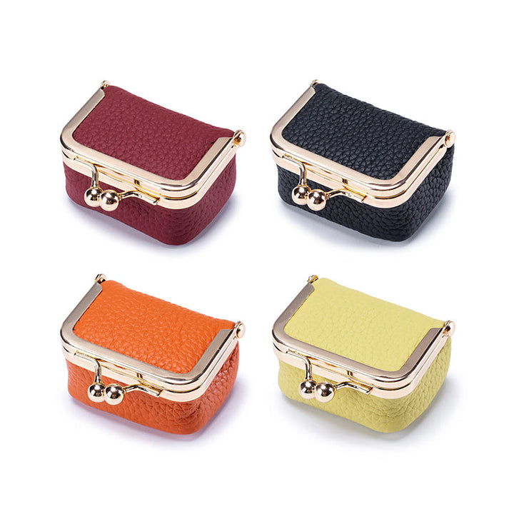 Fashion women's mini travel jewelry box, genuine leather construction for durable accessory storage.