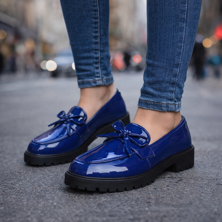 Comfortable women's loafers, patent leather footwear for both casual and formal occasions
