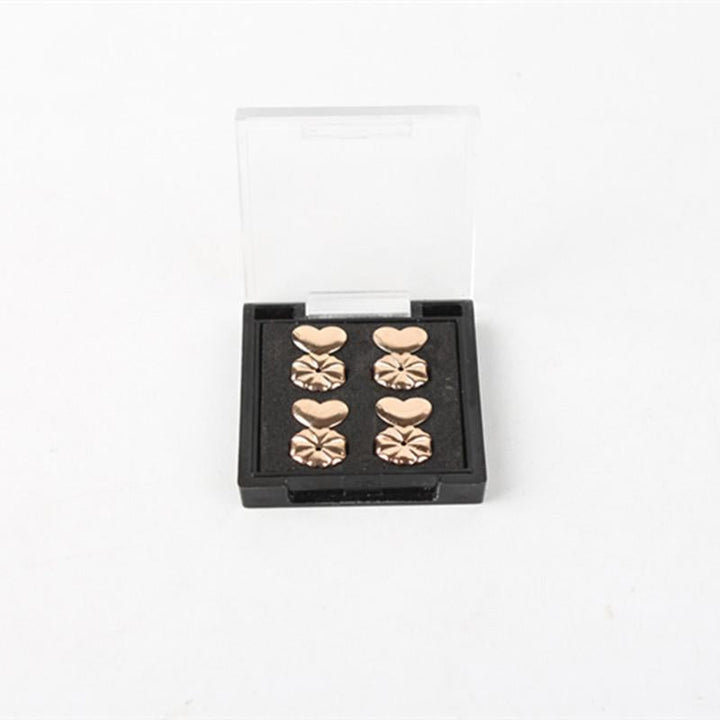 Assortment of golden and silver earring lifters & backs, high-quality hypoallergenic jewelry accessories.