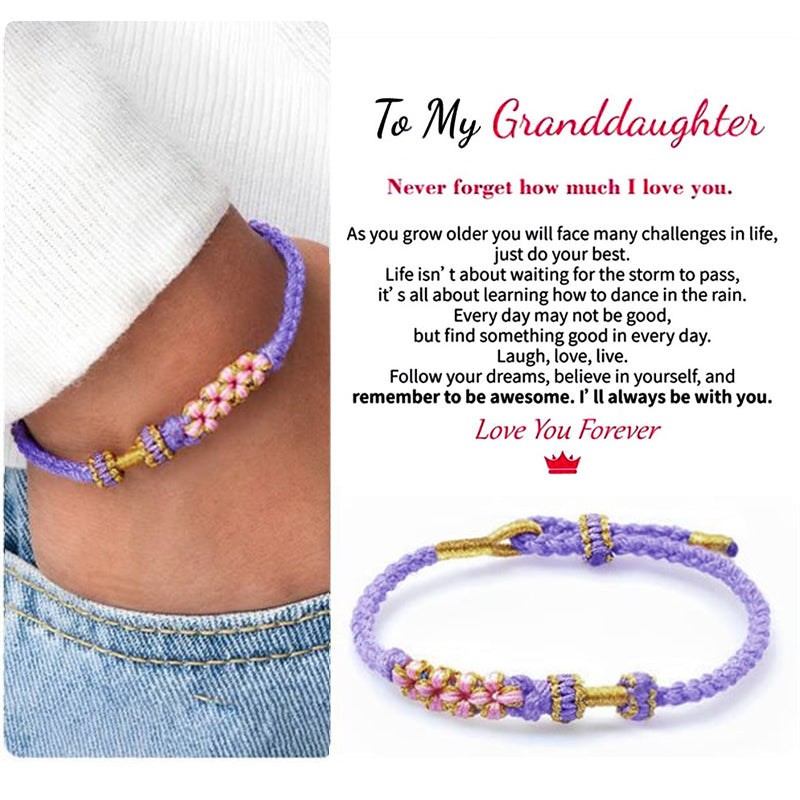 Women's Grandmother & Granddaughter Knot Bracelet Gift, sentimental jewelry with cotton cord
