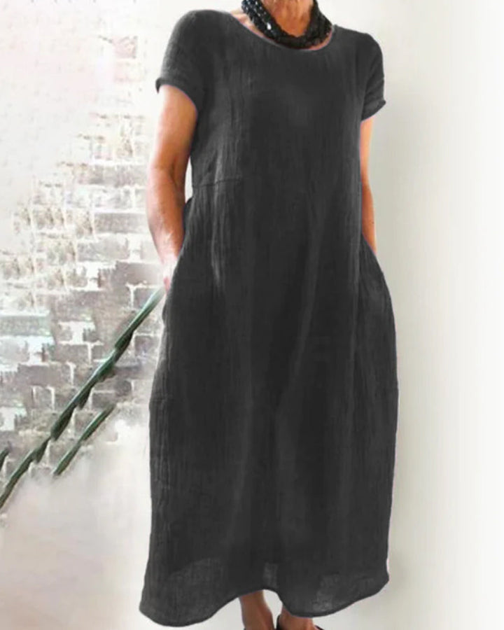 Gretch women's casual loose fit midi dress: comfortable, effortless style for everyday wear.