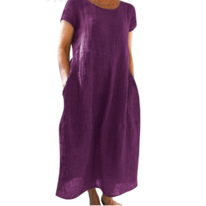 Women's casual midi dress with a comfortable loose fit, perfect for spring, summer, and fall outfits.