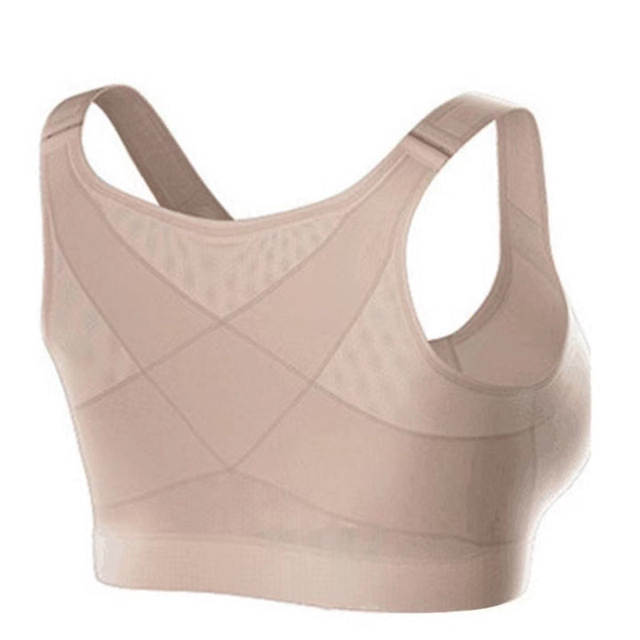 Close-up of the stitching on a women's workout vest, ensuring durability for active use.