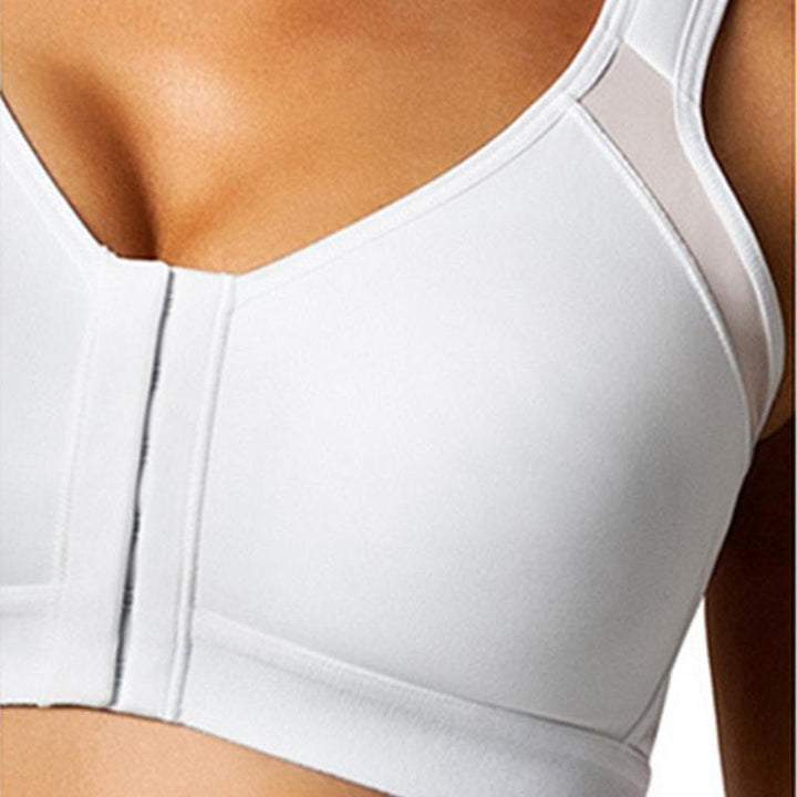 Back view of a women's workout vest, featuring supportive straps for high impact activities.