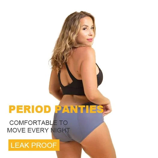 Detailed view of the leak proof gusset in high waist period panties, absorbent technology