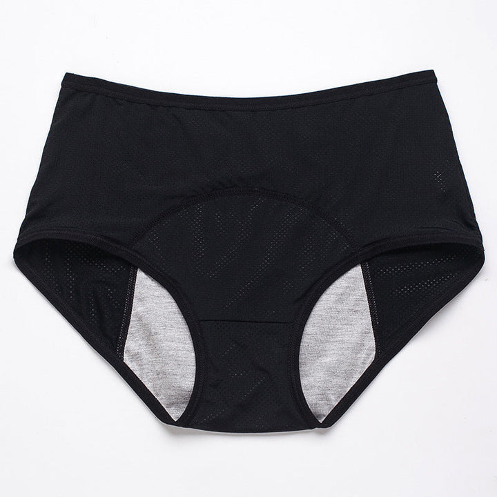High waist period panties in a discreet neutral color, perfect for everyday feminine hygiene