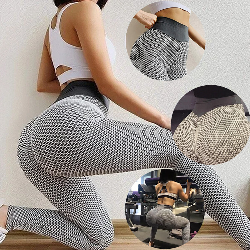 Women's high-waist scrunch butt lifting yoga leggings in black, perfect for workout & fitness